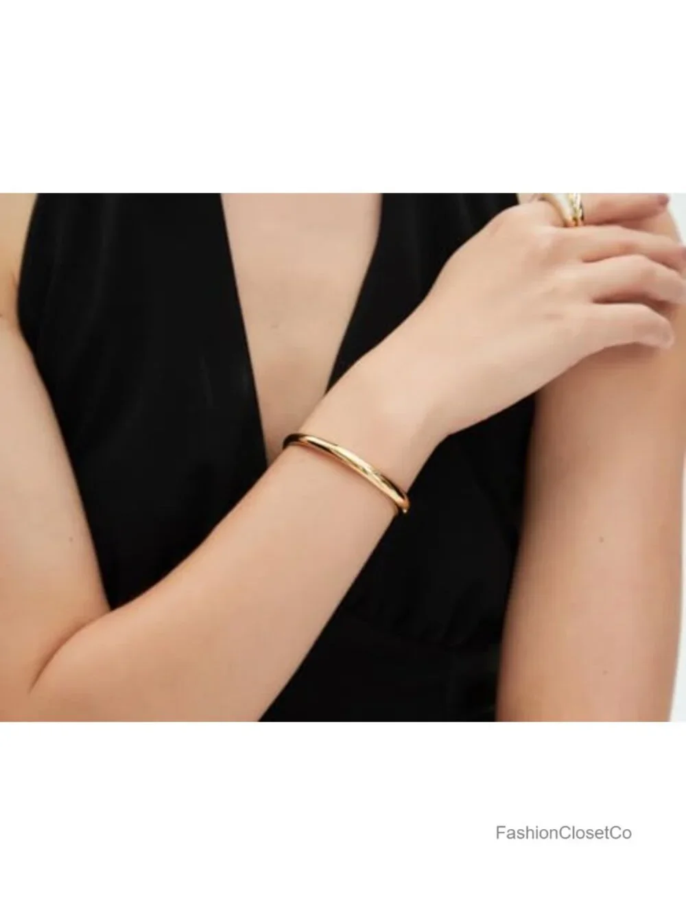 Minimalist Stainless Steel Cuff Bangle Bracelet Hypoallergenic Stackable